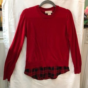 Red Micheal Kors Sweater Crew